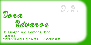 dora udvaros business card